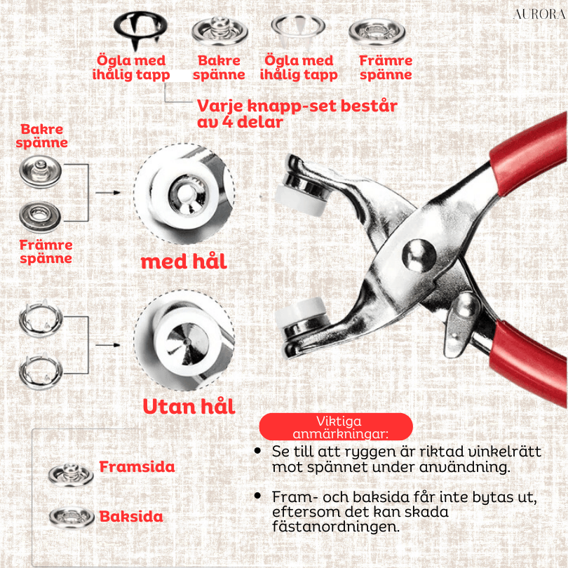 SnapCraft™ | Knäpp och säkra knappar på några sekunder! - Aurora Stockholm