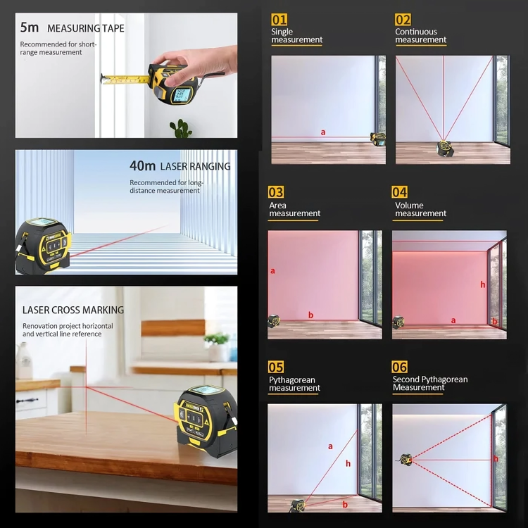 TILLFÄLLIGT 50% RABATT | InfraTape™ | 3-i-1 Precisionslaser-måttband