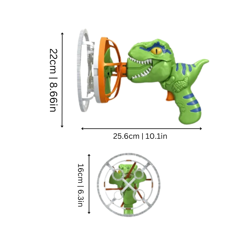 BubbleZilla™ | Dinosaurie elektrisk bubbelpistol